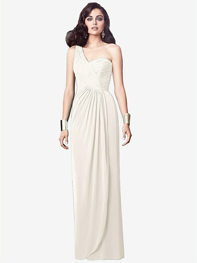 【STYLE: TH027】One-Shoulder Draped Maxi Dress with Front Slit - Aeryn【COLOR: Ivory】