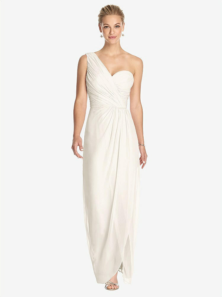 【STYLE: TH027】One-Shoulder Draped Maxi Dress with Front Slit - Aeryn【COLOR: Ivory】