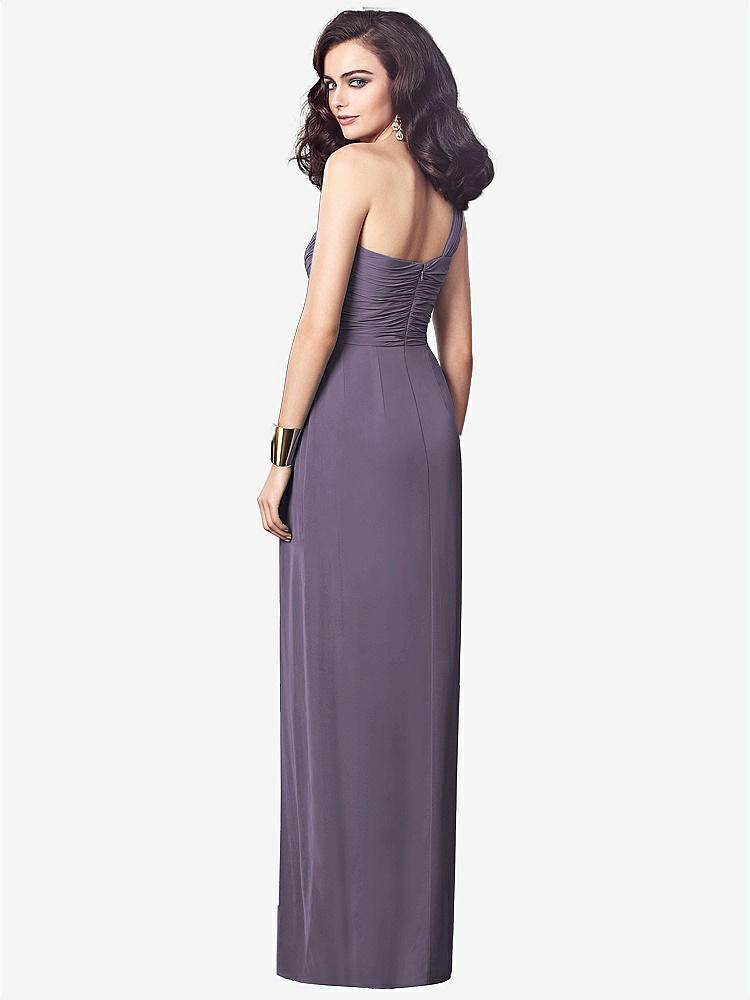 【NEW】【STYLE: TH027】ワンショルダー ドレープ マキシ ドレス 前面 スリット - aeroryn【COLOR: Lavender】【SIZE: 00-30W】