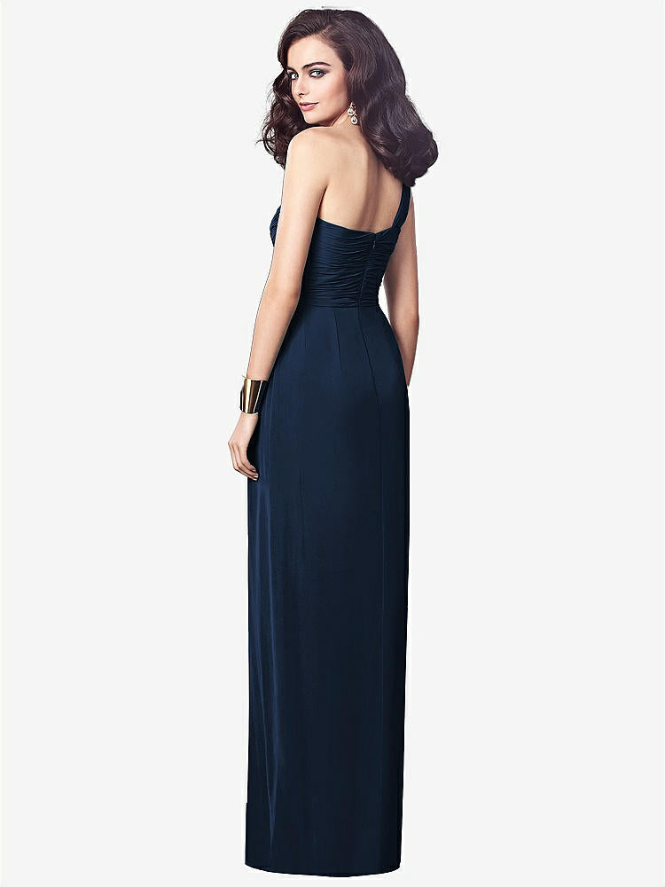 【STYLE: TH027】One-Shoulder Draped Maxi Dress with Front Slit - Aeryn【COLOR: Midnight Navy】