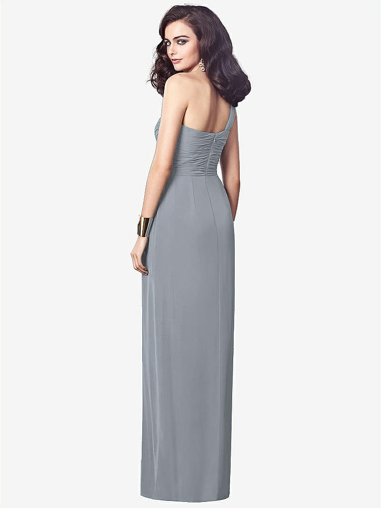 【STYLE: TH027】One-Shoulder Draped Maxi Dress with Front Slit - Aeryn【COLOR: Platinum】