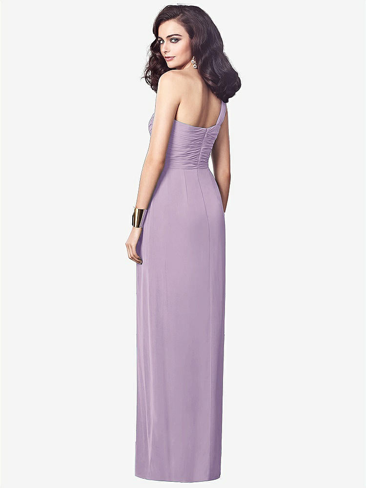 【NEW】【STYLE: TH027】ワンショルダー ドレープ マキシ ドレス 前面 スリット - aeroryn【COLOR: Pale Purple】【SIZE: 00-30W】