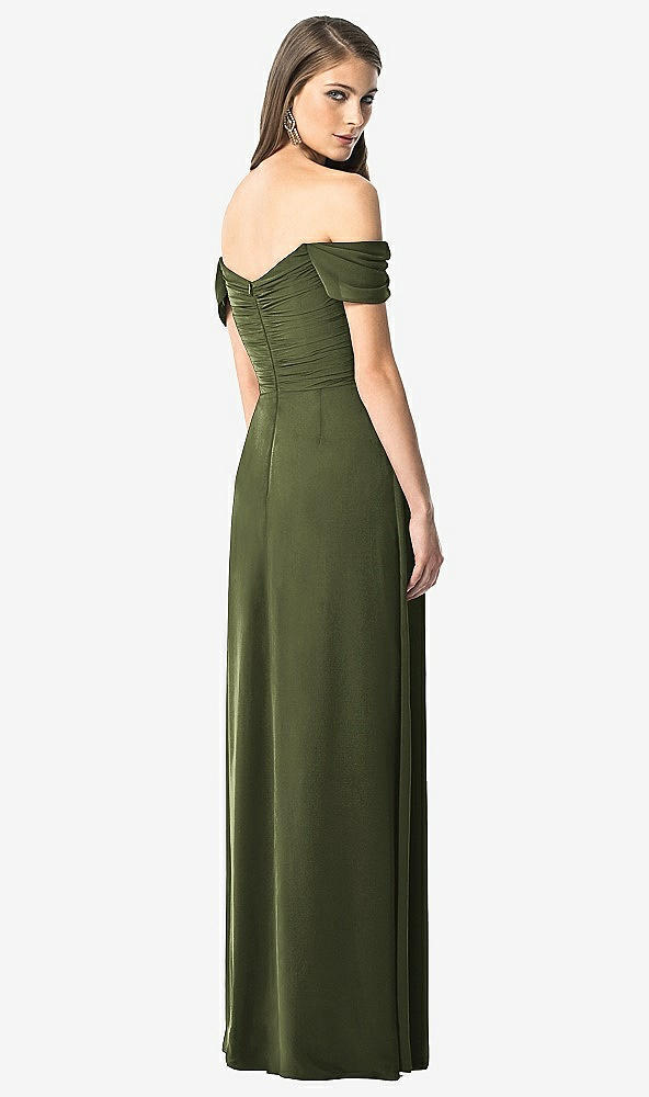 【STYLE: TH028】Off-the-Shoulder Ruched Chiffon Maxi Dress - Alessia【COLOR: Olive Green】