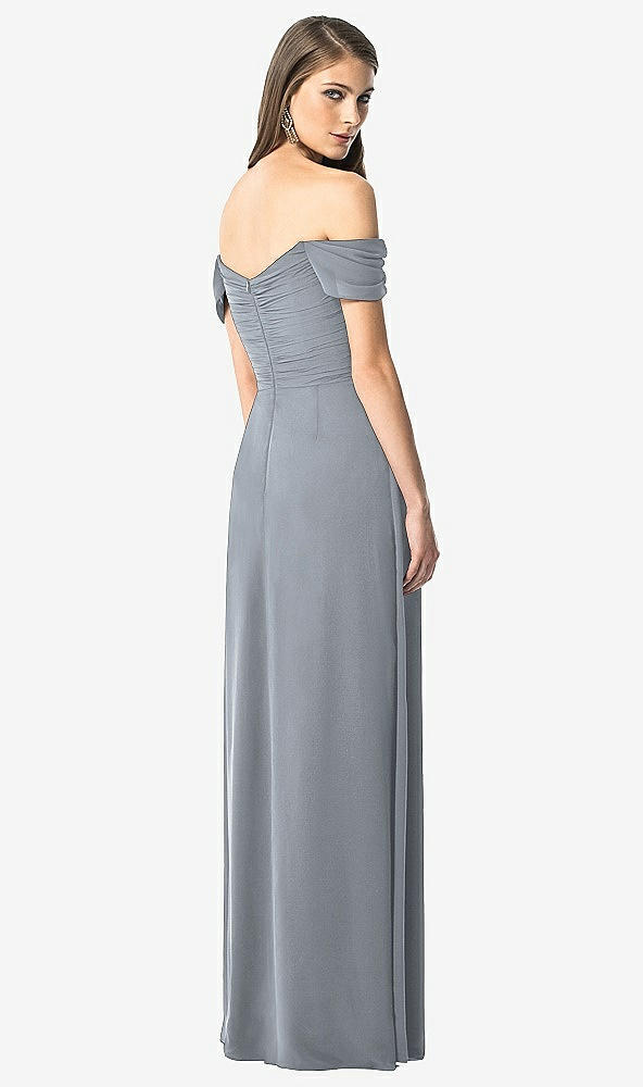 【NEW】【STYLE: TH028】オフショルダー ruced シフォン マキシ ドレス  -  alessia【COLOR: Platinum】【SIZE: 00-30W】