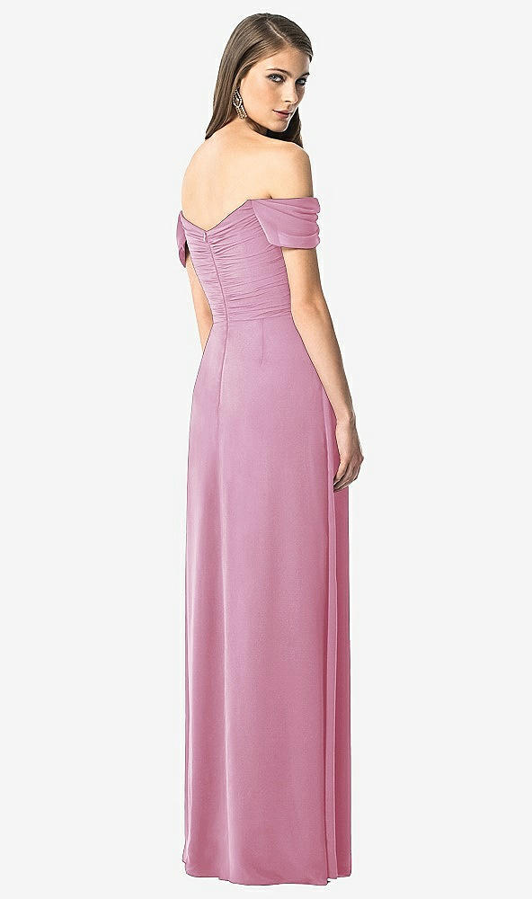【STYLE: TH028】Off-the-Shoulder Ruched Chiffon Maxi Dress - Alessia【COLOR: Powder Pink】