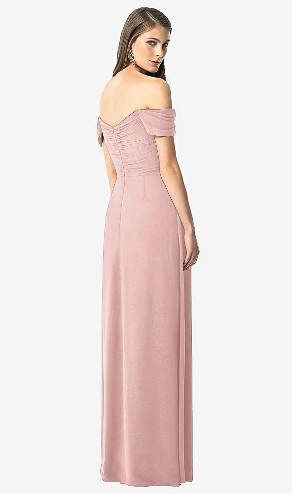【STYLE: TH028】Off-the-Shoulder Ruched Chiffon Maxi Dress - Alessia【COLOR: Rose - PANTONE Rose Quartz】