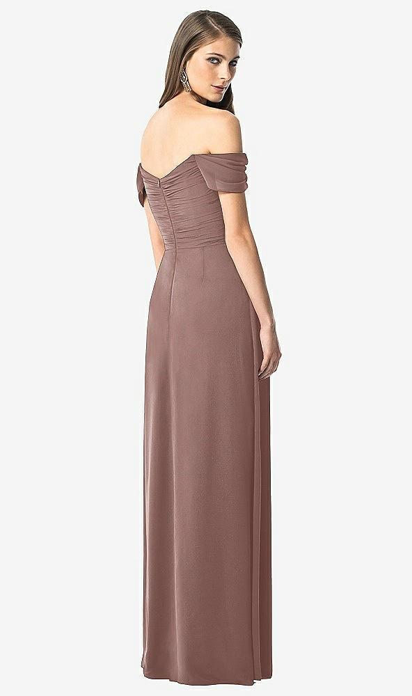 【STYLE: TH028】Off-the-Shoulder Ruched Chiffon Maxi Dress - Alessia【COLOR: Sienna】