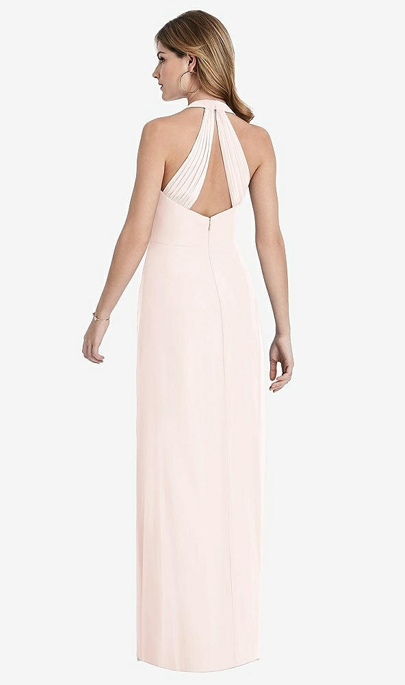 【STYLE: TH029】V-Neck Halter Chiffon Maxi Dress - Taryn【COLOR: Blush】