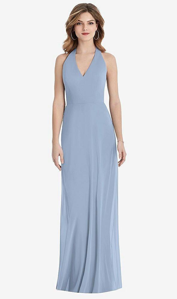 【STYLE: TH029】V-Neck Halter Chiffon Maxi Dress - Taryn【COLOR: Cloudy】