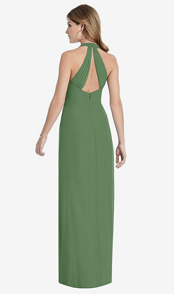 【STYLE: TH029】V-Neck Halter Chiffon Maxi Dress - Taryn【COLOR: Vineyard Green】