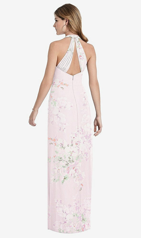 【STYLE: TH029】V-Neck Halter Chiffon Maxi Dress - Taryn【COLOR: Watercolor Print】
