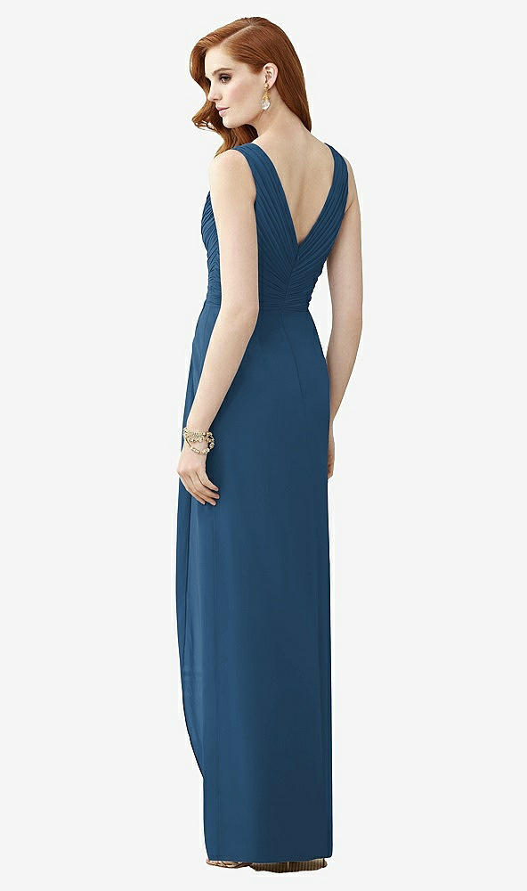 【STYLE: TH030】Sleeveless Draped Faux Wrap Maxi Dress - Dahlia【COLOR: Dusk Blue】