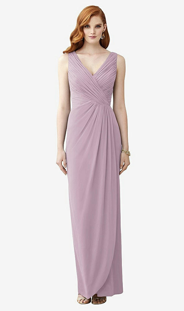 【STYLE: TH030】Sleeveless Draped Faux Wrap Maxi Dress - Dahlia【COLOR: Suede Rose】