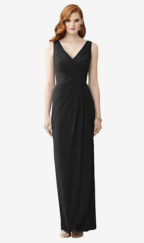 【STYLE: TH030】Sleeveless Draped Faux Wrap Maxi Dress - Dahlia【COLOR: Black】