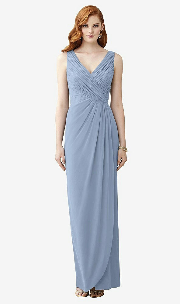 【STYLE: TH030】Sleeveless Draped Faux Wrap Maxi Dress - Dahlia【COLOR: Cloudy】