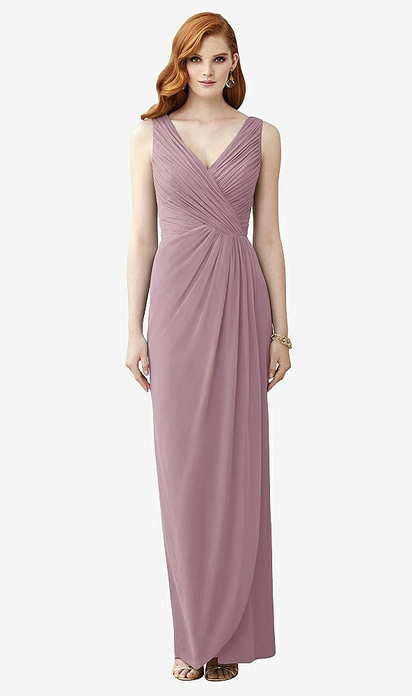 【STYLE: TH030】Sleeveless Draped Faux Wrap Maxi Dress - Dahlia【COLOR: Dusty Rose】