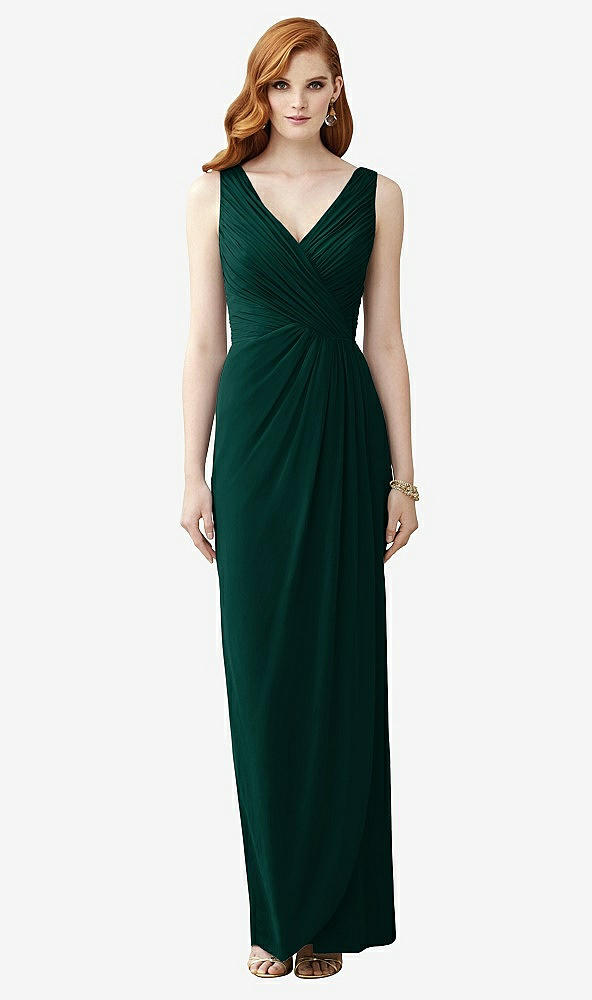 【STYLE: TH030】Sleeveless Draped Faux Wrap Maxi Dress - Dahlia【COLOR: Evergreen】