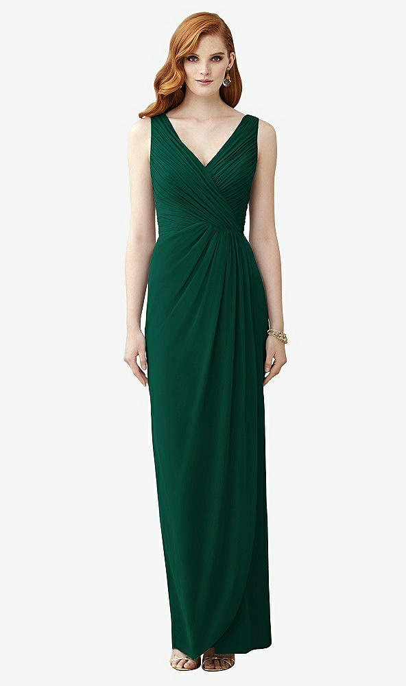 【STYLE: TH030】Sleeveless Draped Faux Wrap Maxi Dress - Dahlia【COLOR: Hunter Green】