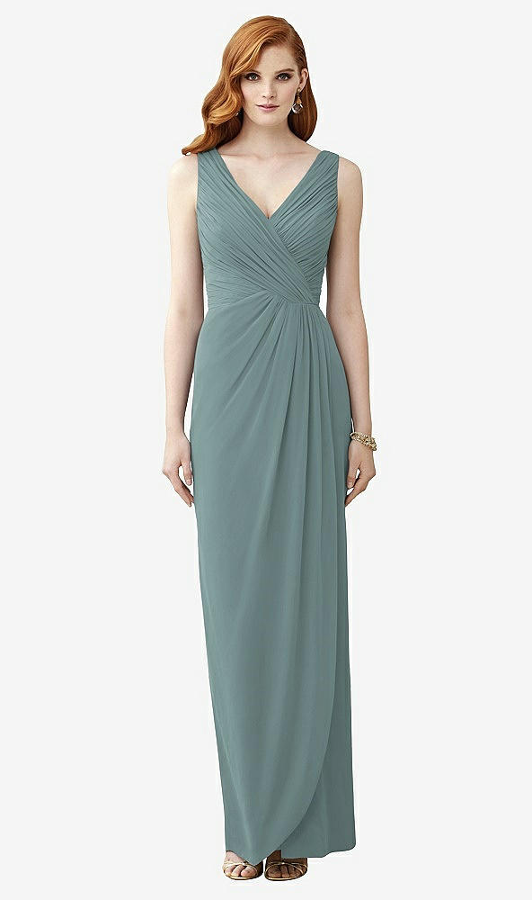 【STYLE: TH030】Sleeveless Draped Faux Wrap Maxi Dress - Dahlia【COLOR: Icelandic】