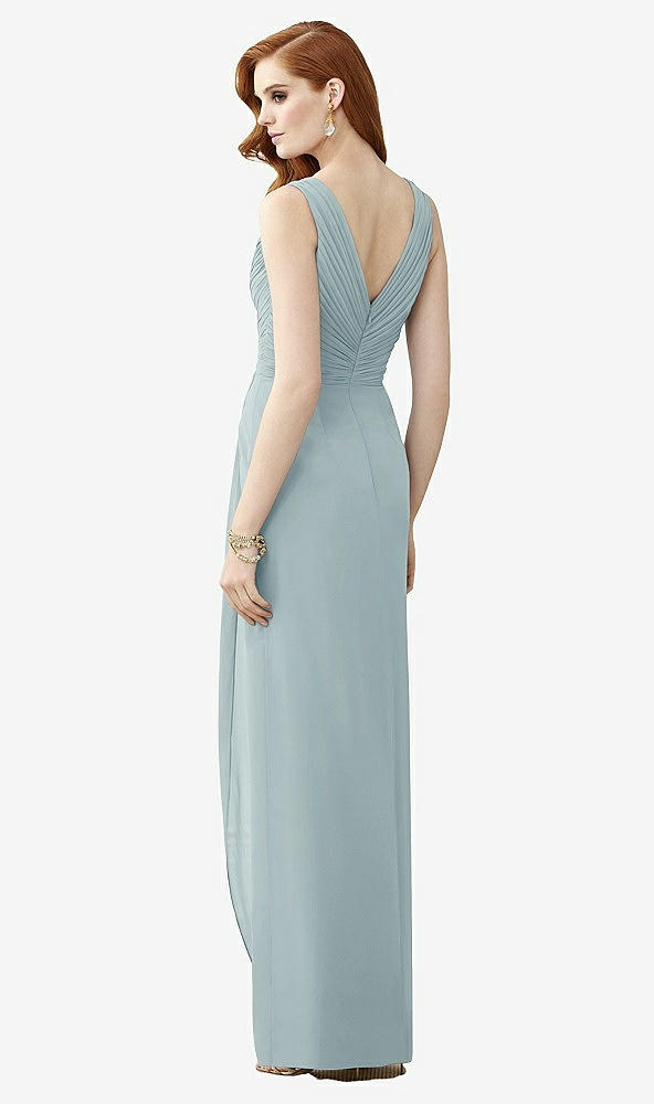 【STYLE: TH030】Sleeveless Draped Faux Wrap Maxi Dress - Dahlia【COLOR: Morning Sky】