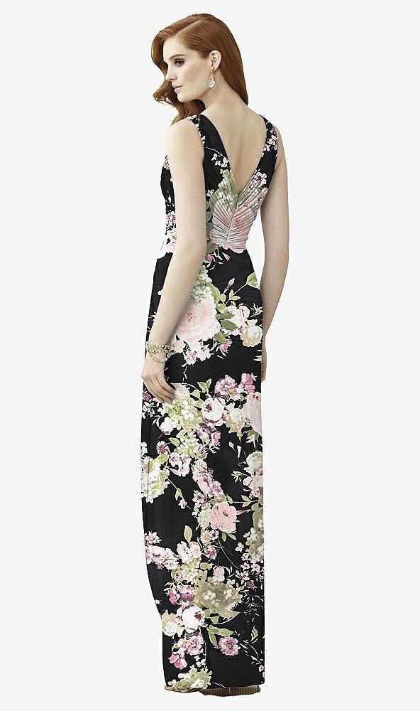 【STYLE: TH030】Sleeveless Draped Faux Wrap Maxi Dress - Dahlia【COLOR: Noir Garden】