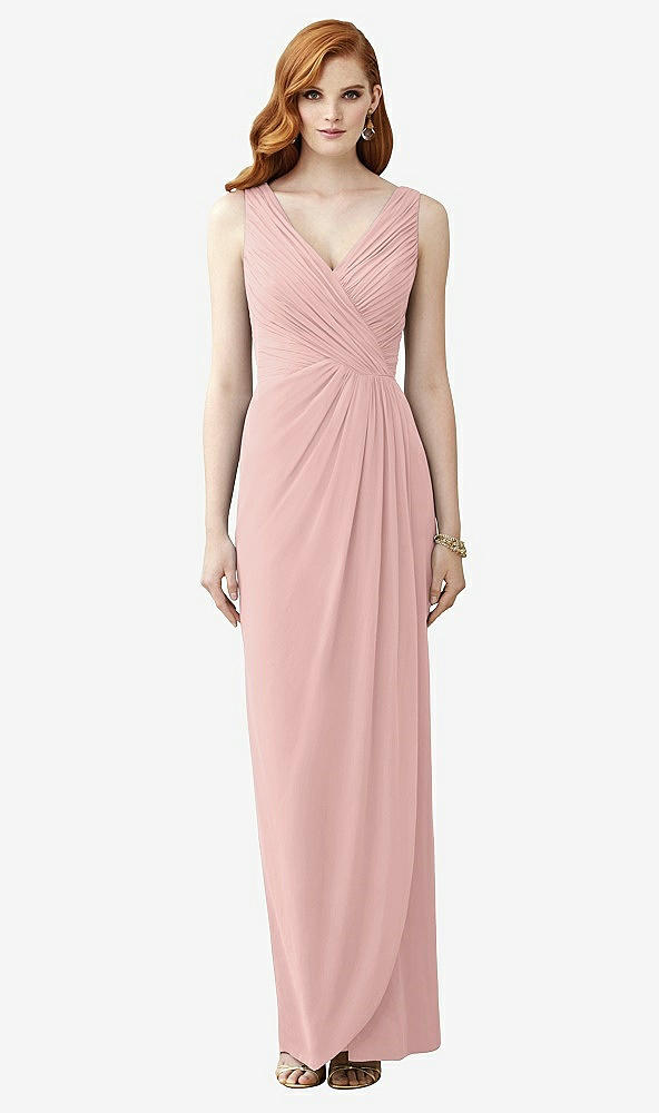 【STYLE: TH030】Sleeveless Draped Faux Wrap Maxi Dress - Dahlia【COLOR: Rose - PANTONE Rose Quartz】