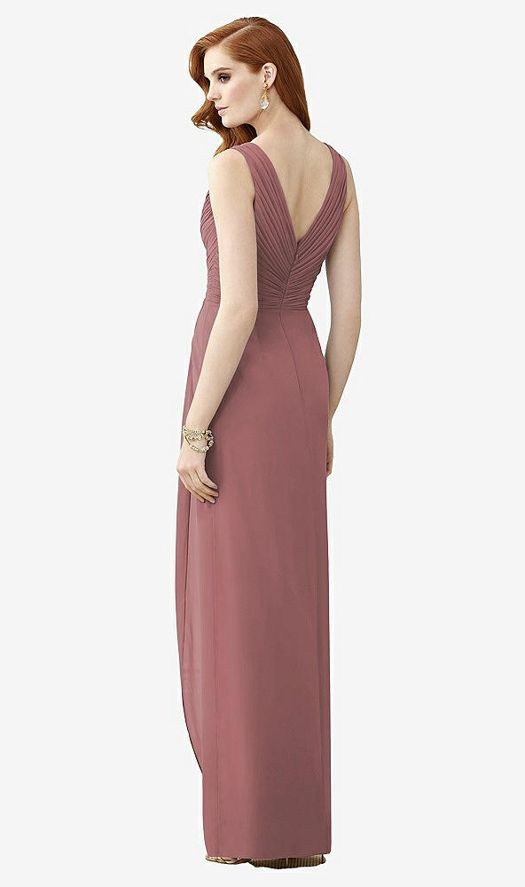 【STYLE: TH030】Sleeveless Draped Faux Wrap Maxi Dress - Dahlia【COLOR: Rosewood】