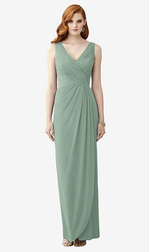 【STYLE: TH030】Sleeveless Draped Faux Wrap Maxi Dress - Dahlia【COLOR: Seagrass】