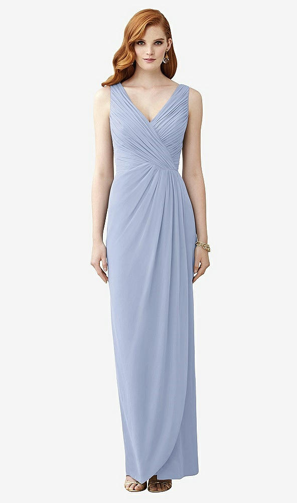 【STYLE: TH030】Sleeveless Draped Faux Wrap Maxi Dress - Dahlia【COLOR: Sky Blue】