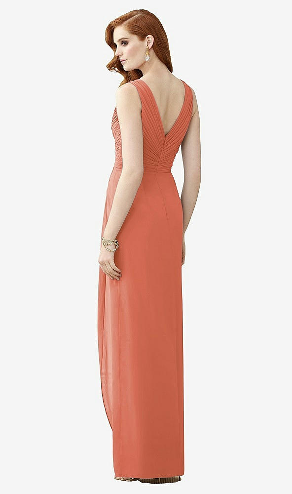 【STYLE: TH030】Sleeveless Draped Faux Wrap Maxi Dress - Dahlia【COLOR: Terracotta Copper】