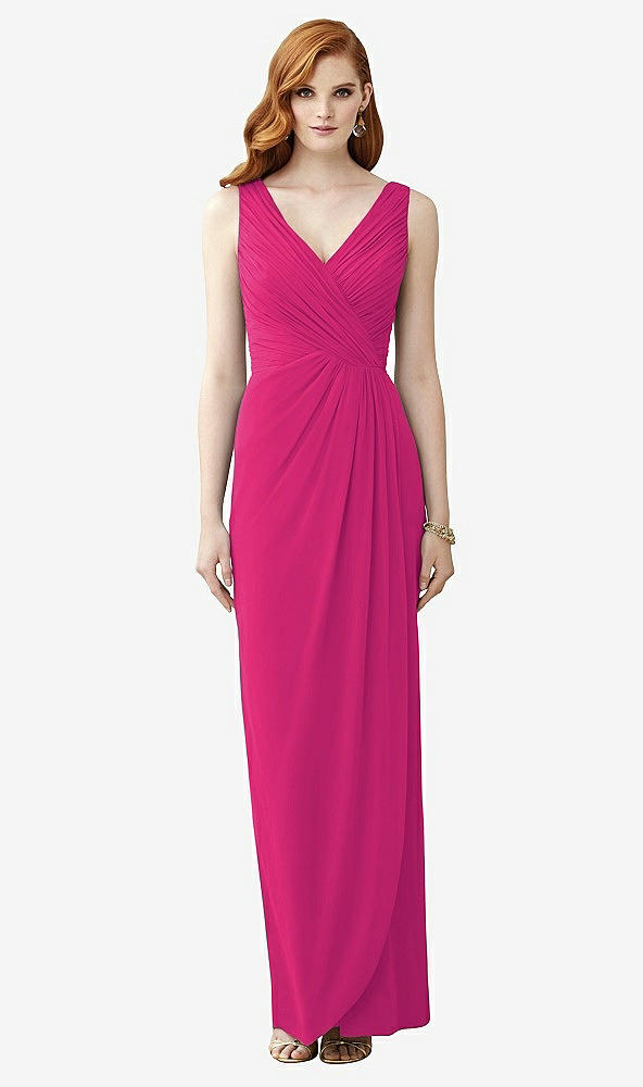 【NEW】【STYLE: TH030】ノースリーブ ドレープ フェイク ラップ マキシ ドレス - ダリア【COLOR: Think Pink】【SIZE: 00-30W】
