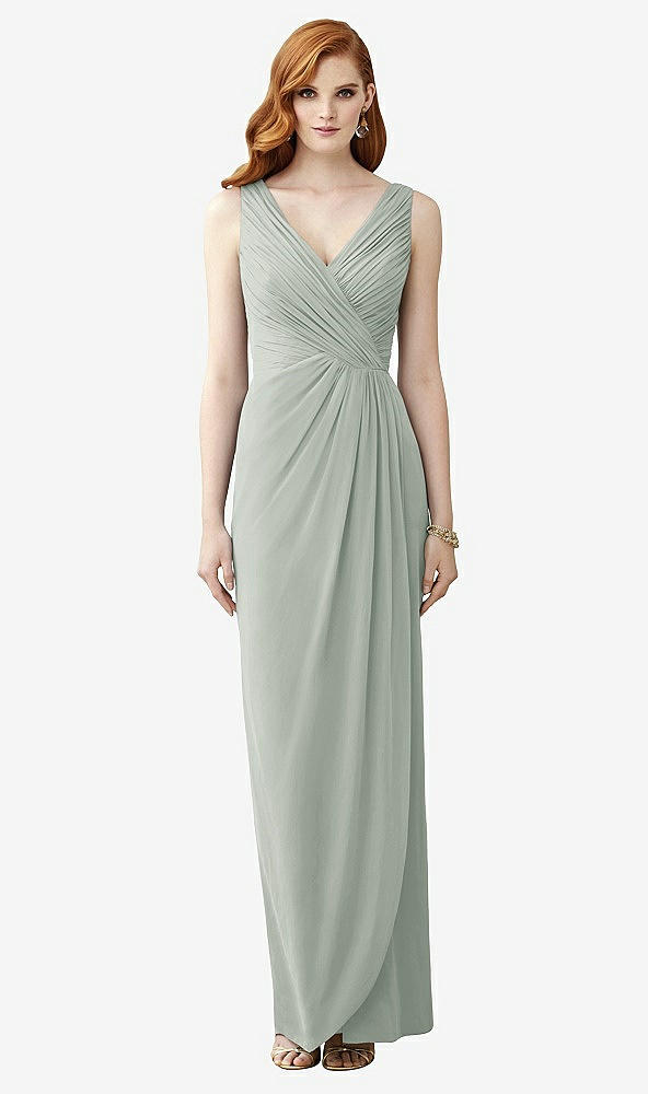 【STYLE: TH030】Sleeveless Draped Faux Wrap Maxi Dress - Dahlia【COLOR: Willow Green】
