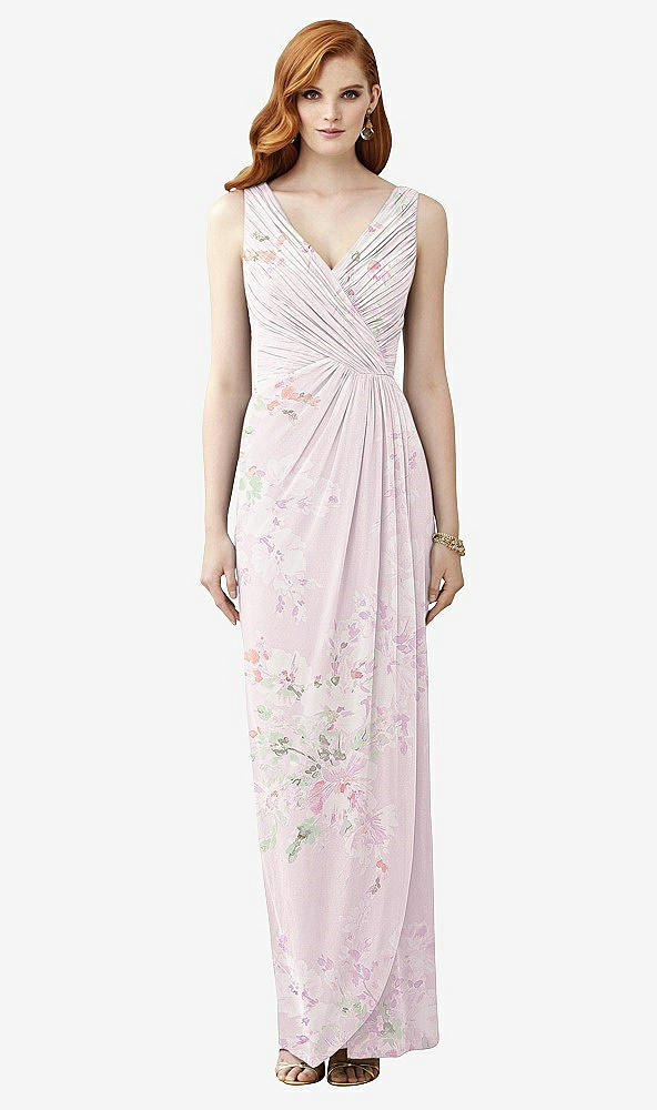 【STYLE: TH030】Sleeveless Draped Faux Wrap Maxi Dress - Dahlia【COLOR: Watercolor Print】