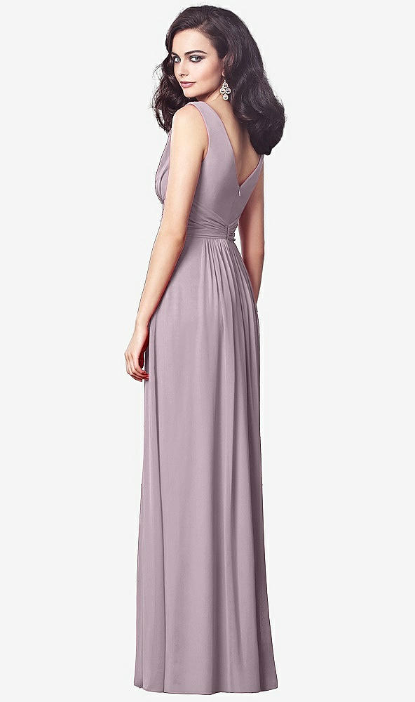 【STYLE: TH031】Draped V-Neck Shirred Chiffon Maxi Dress【COLOR: Lilac Dusk】