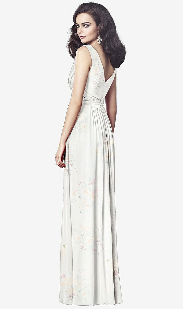 【STYLE: TH031】Draped V-Neck Shirred Chiffon Maxi Dress【COLOR: Spring Fling】