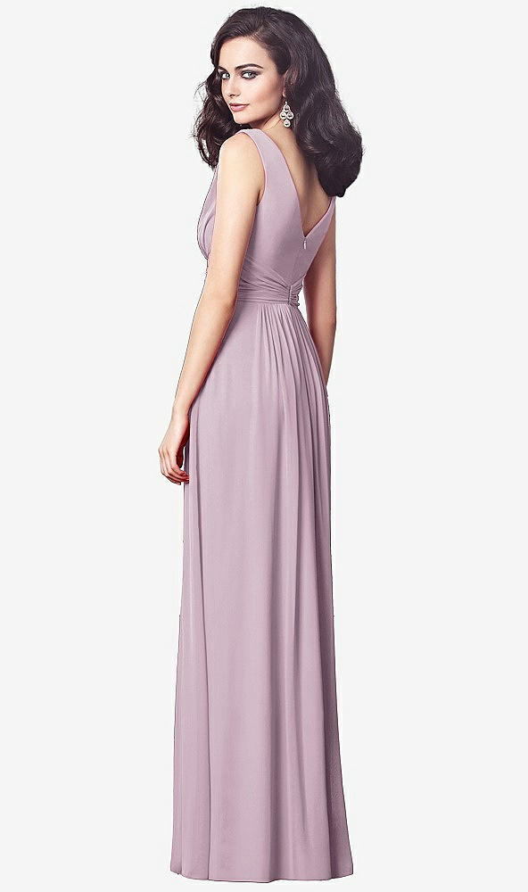 【STYLE: TH031】Draped V-Neck Shirred Chiffon Maxi Dress【COLOR: Suede Rose】