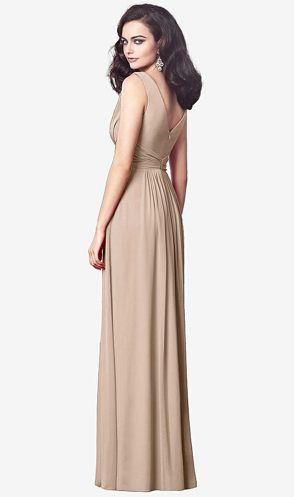 【STYLE: TH031】Draped V-Neck Shirred Chiffon Maxi Dress【COLOR: Topaz】