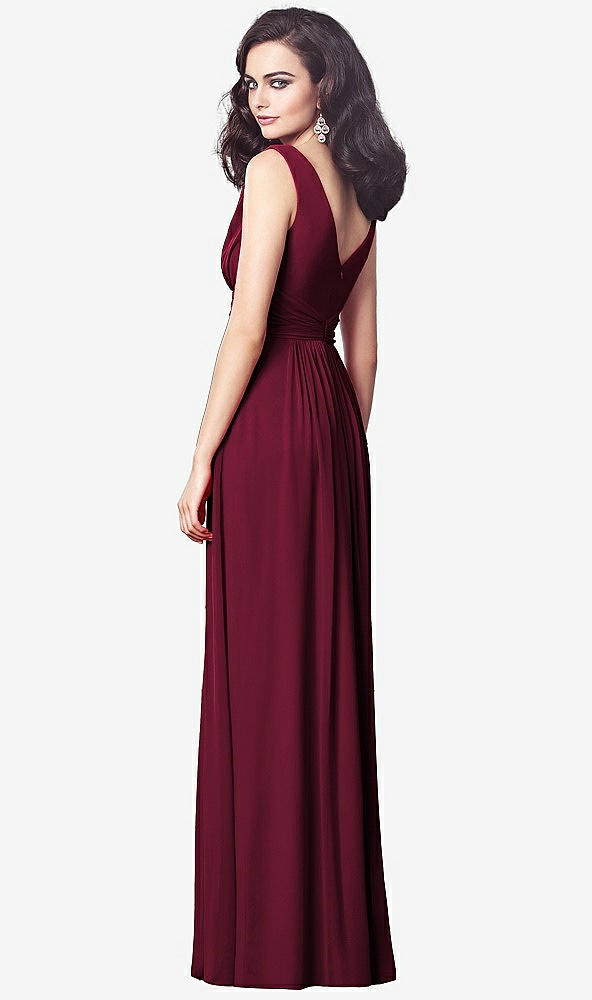 【NEW】【STYLE: TH031】ドレープ Vネック シアレッド シフォン マキシ ドレス【COLOR: Cabernet】【SIZE: 00-30W】