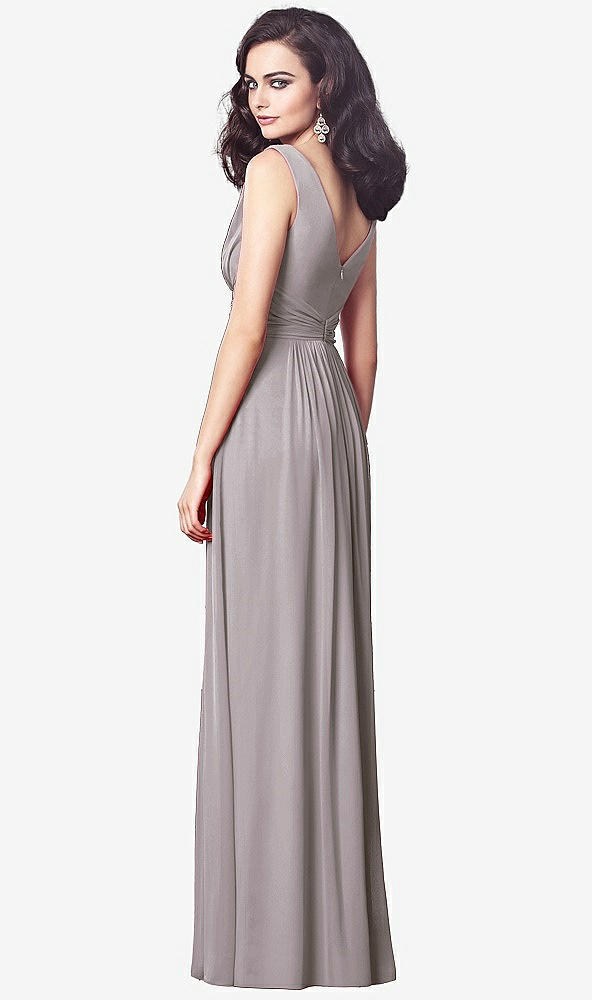 【STYLE: TH031】Draped V-Neck Shirred Chiffon Maxi Dress【COLOR: Cashmere Gray】