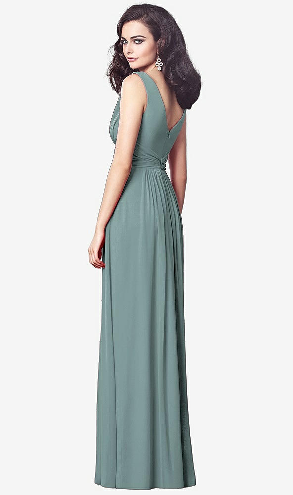 【STYLE: TH031】Draped V-Neck Shirred Chiffon Maxi Dress【COLOR: Icelandic】