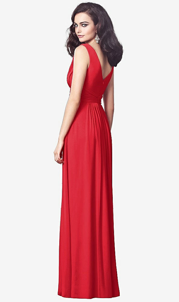 【NEW】【STYLE: TH031】ドレープ Vネック シアレッド シフォン マキシ ドレス【COLOR: Parisian Red】【SIZE: 00-30W】