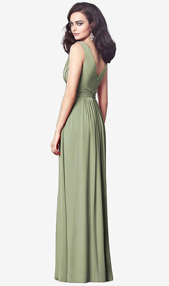 【STYLE: TH031】Draped V-Neck Shirred Chiffon Maxi Dress【COLOR: Sage】