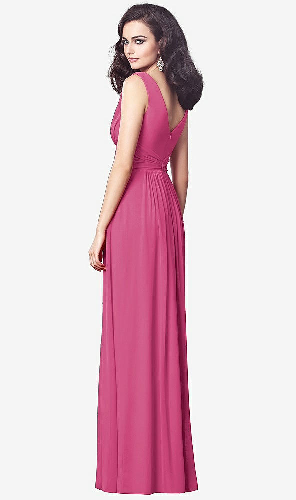 【NEW】【STYLE: TH031】ドレープ Vネック シアレッド シフォン マキシ ドレス【COLOR: Tea Rose】【SIZE: 00-30W】