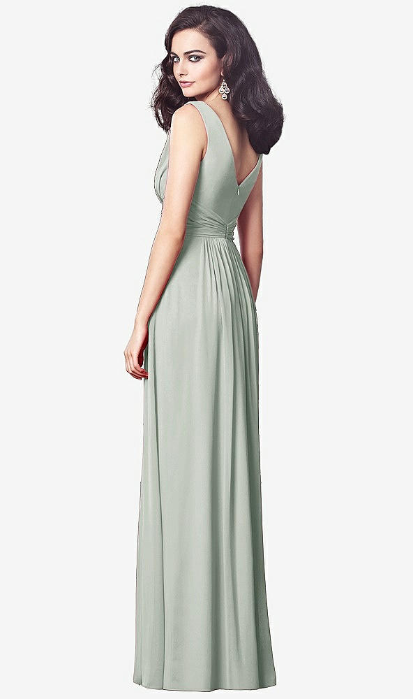 【STYLE: TH031】Draped V-Neck Shirred Chiffon Maxi Dress【COLOR: Willow Green】