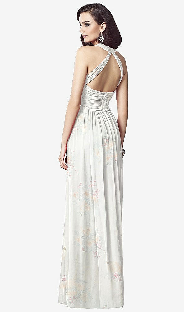 【STYLE: TH032】Ruched Halter Open-Back Maxi Dress - Jada【COLOR: Spring Fling】