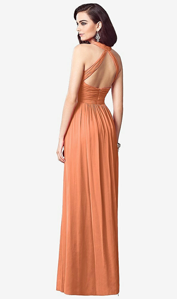 【STYLE: TH032】Ruched Halter Open-Back Maxi Dress - Jada【COLOR: Sweet Melon】
