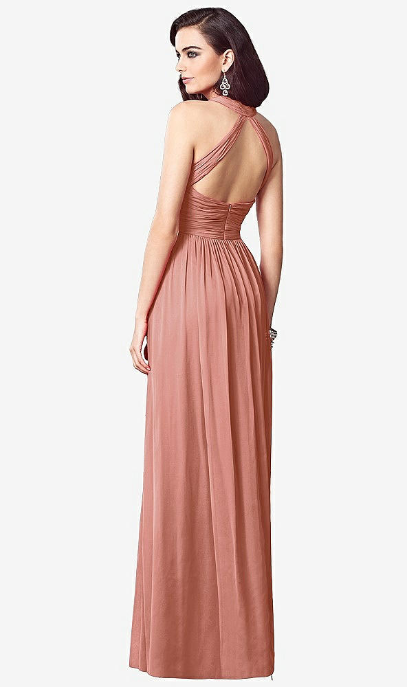 【STYLE: TH032】Ruched Halter Open-Back Maxi Dress - Jada【COLOR: Desert Rose】