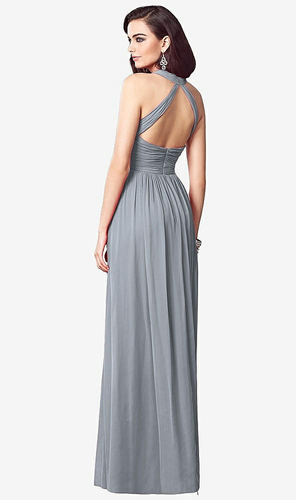 【STYLE: TH032】Ruched Halter Open-Back Maxi Dress - Jada【COLOR: Platinum】