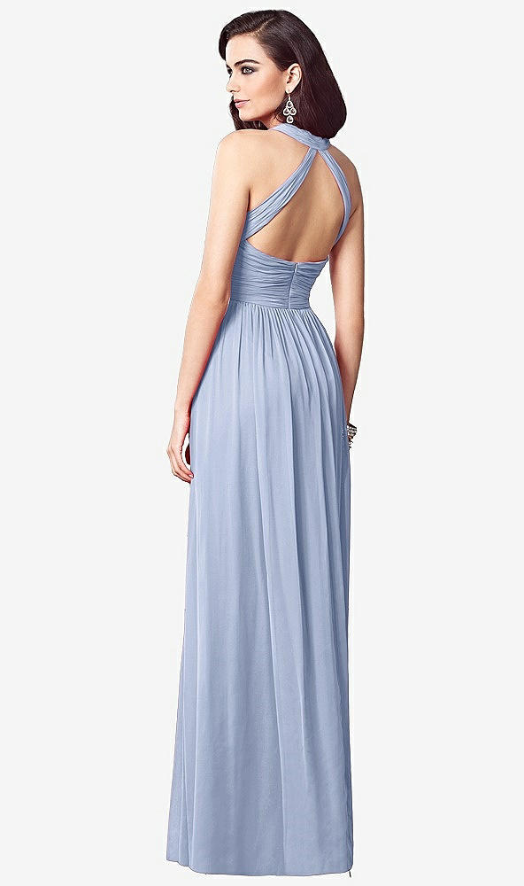 【STYLE: TH032】Ruched Halter Open-Back Maxi Dress - Jada【COLOR: Sky Blue】