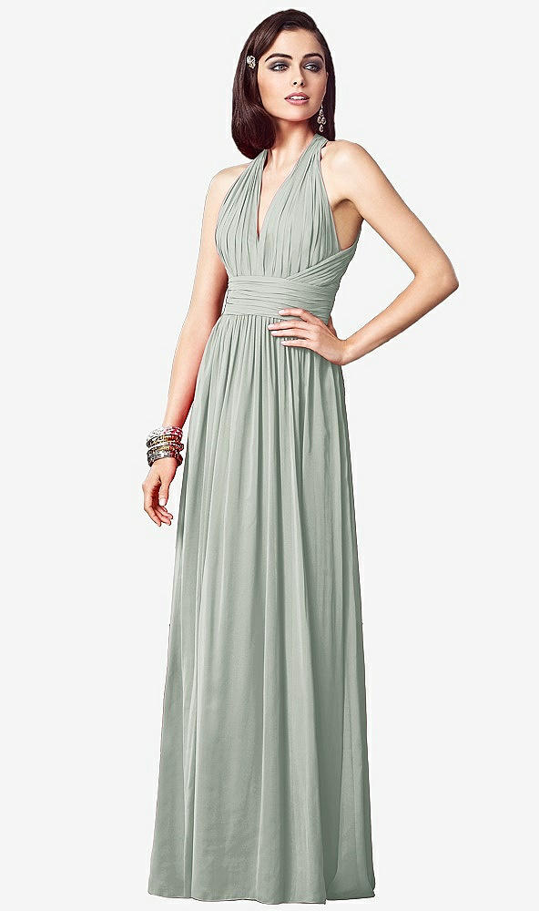 【NEW】【STYLE: TH032】ruced ホルター オープンバック マキシ ドレス - jada【COLOR: Willow Green】【SIZE: 00-30W】